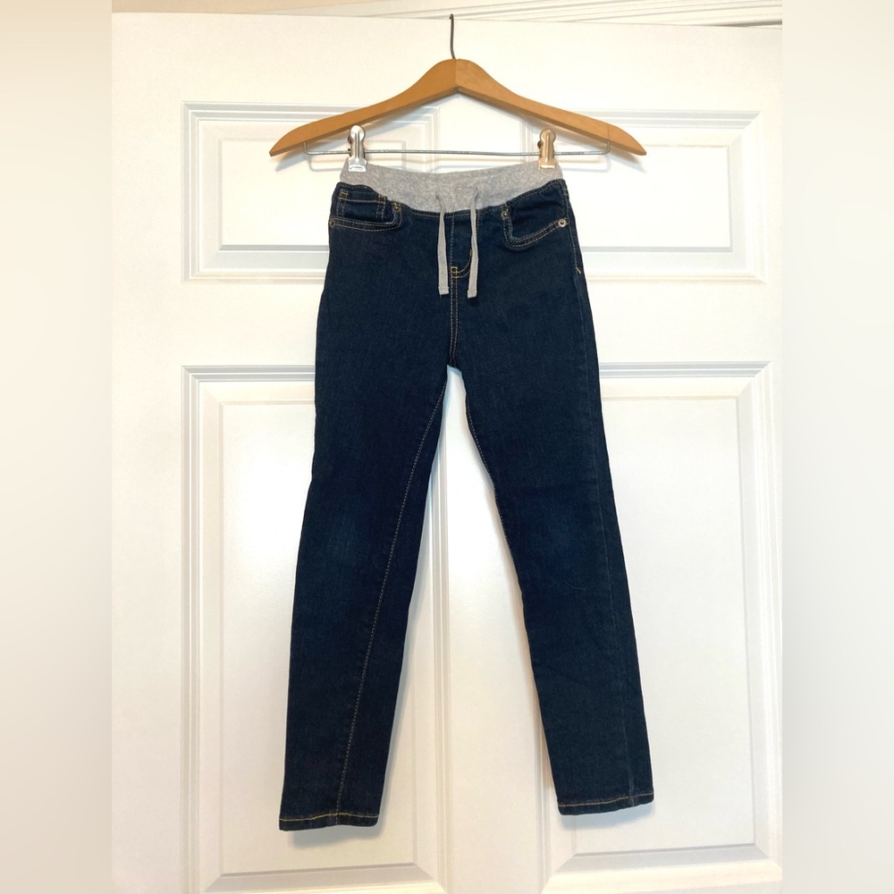 Cat and Jack skinny fit dark blue jean with drawstring waist size 6X